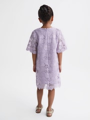 Reiss Lilac Susie 9-12 yrs Lace T-Shirt Dress - Image 5 of 7
