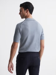 قميص بولو صوف ميرينو بياقة مفتوحة Duchie من REISS - Image 3 of 6