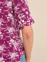 Preen Pink/Purple Curved Hem Satin Formal T-Shirt Top - Image 7 of 7