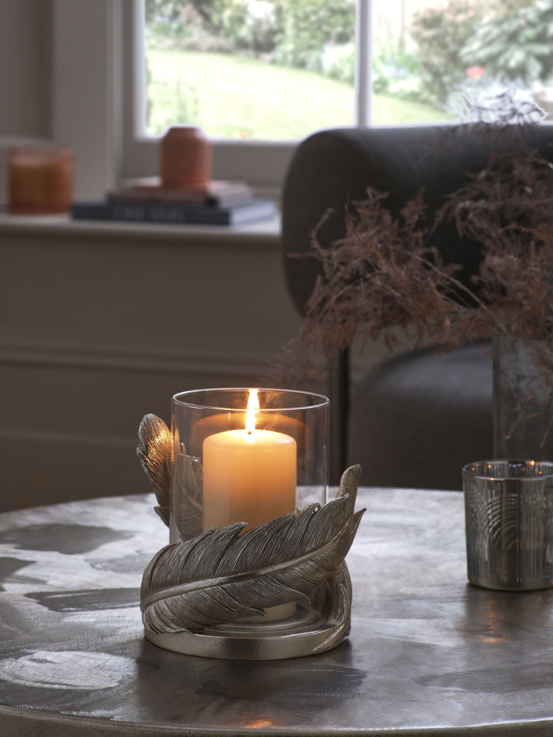 Feather tea light holder new arrivals