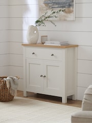 Cream Malvern Oak Effect Small Slim Sideboard - Image 1 of 8