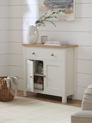 Cream Malvern Oak Effect Small Slim Sideboard - Image 2 of 8