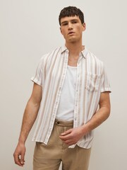 Neutral Lightweight Short Sleeve Stripe Shirt - Image 5 of 9