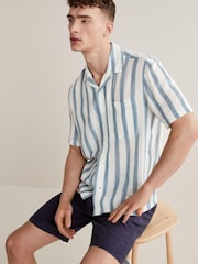 Blue Lightweight Short Sleeve Stripe Shirt - Image 1 of 5
