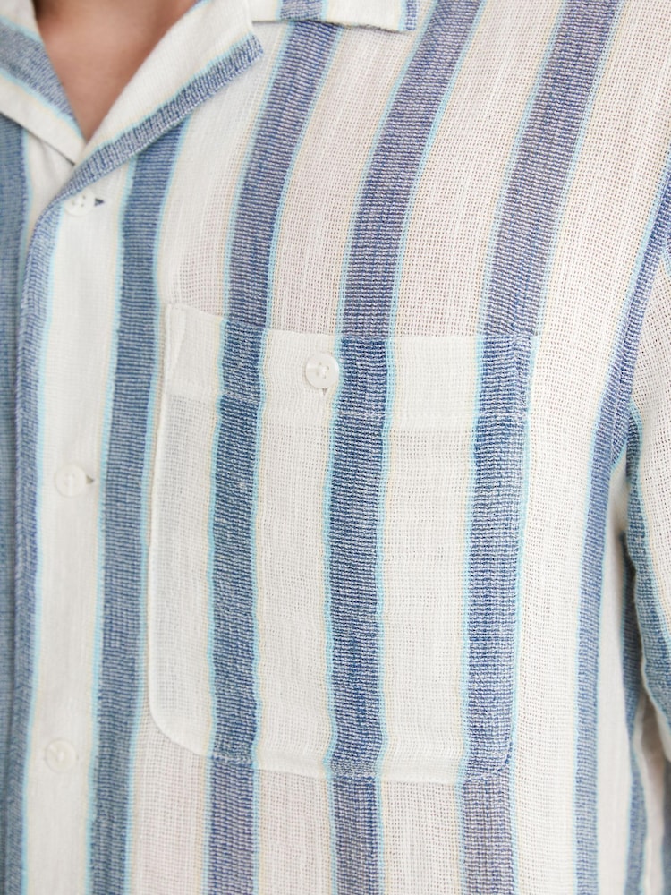 Blue Lightweight Short Sleeve Stripe Shirt - Image 2 of 5