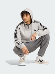 adidas Grey Essentials 3-Stripes French Terry Full-Zip Hoodie - Image 1 of 5