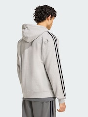 adidas Grey Essentials 3-Stripes French Terry Full-Zip Hoodie - Image 3 of 5