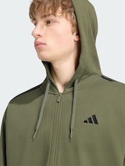 adidas Green Essentials 3-Stripes French Terry Full-Zip Hoodie - Image 3 of 5