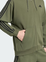 adidas Green Essentials 3-Stripes French Terry Full-Zip Hoodie - Image 4 of 5