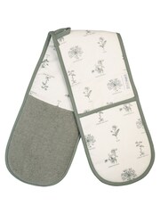 Mary Berry White Flowers Double Oven 100% Cotton Gloves - Image 2 of 4