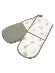 Mary Berry White Flowers Double Oven 100% Cotton Gloves - Image 3 of 4