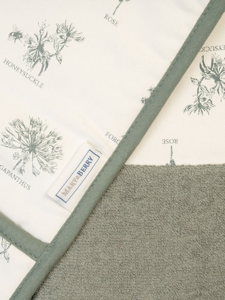 Mary Berry White Flowers Double Oven 100% Cotton Gloves - Image 4 of 4