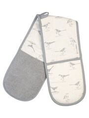 Mary Berry White Birds Double Oven 100% Cotton Gloves - Image 1 of 3