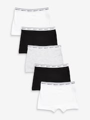 Schwarz/Grau/Weiß - Glitzernde kurze Slips im 5er-Pack (2–16Jahre) - Bild 1 von 4