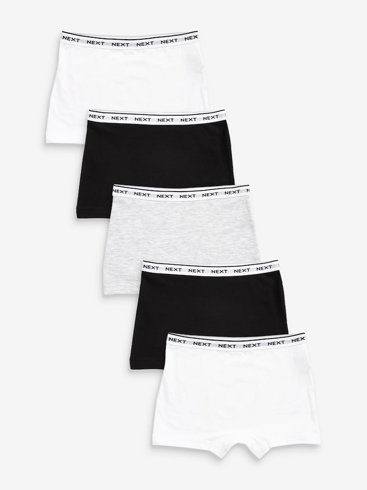 Schwarz/Grau/Weiß - Glitzernde kurze Slips im 5er-Pack (2–16Jahre) - Bild 1 von 4