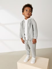 Pale Grey 100% Cotton Jersey Bomber and Joggers Set 3 Piece (3mths-7yrs) - Image 1 of 8