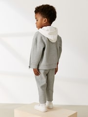 Pale Grey 100% Cotton Jersey Bomber and Joggers Set 3 Piece (3mths-7yrs) - Image 3 of 8