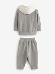 Pale Grey 100% Cotton Jersey Bomber and Joggers Set 3 Piece (3mths-7yrs) - Image 7 of 8