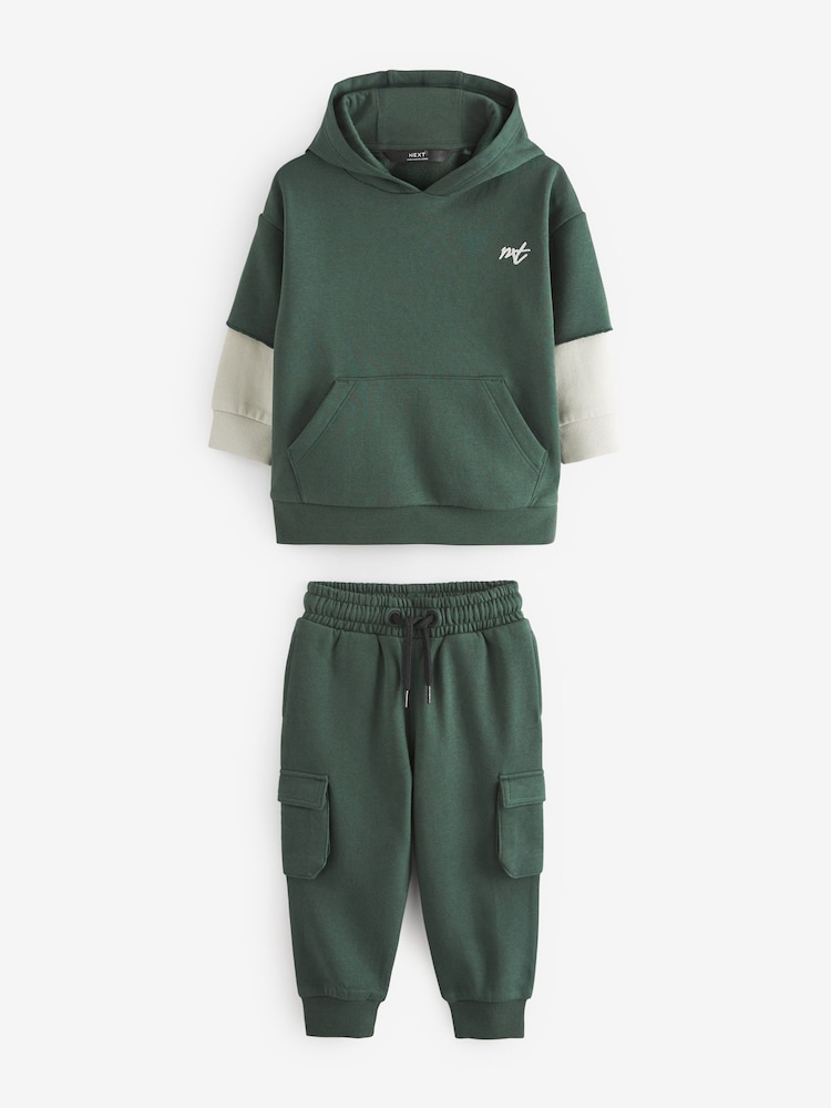 Dark Green Hoodie and Joggers Utility (3mths-7yrs) - Image 1 of 8