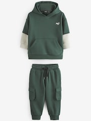 Dark Green Hoodie and Joggers Utility (3mths-7yrs) - Image 6 of 8