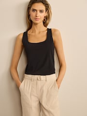 Black Square Neck Vest - Image 1 of 5