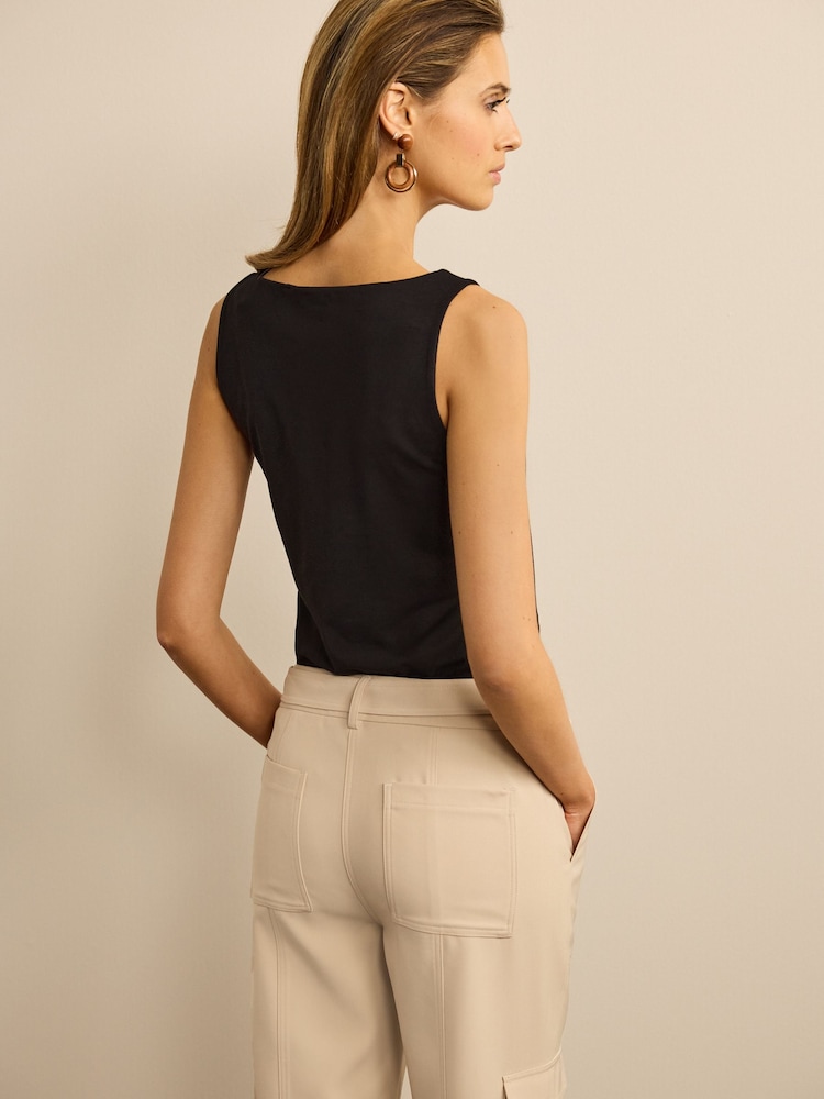Black Square Neck Vest - Image 3 of 5