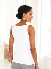 White Square Neck Vest - Image 3 of 5