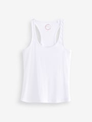 White Scoop Neck Rib Racer Vest - Image 5 of 5