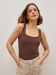 Brown Square Neck Vest - Image 1 of 5