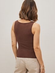 Brown Square Neck Vest - Image 3 of 5