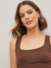 Brown Square Neck Vest - Image 4 of 5