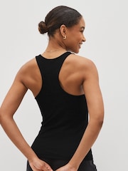 Black Scoop Neck Rib Racer Vest - Image 6 of 9