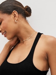 Black Scoop Neck Rib Racer Vest - Image 8 of 9
