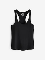 Black Scoop Neck Rib Racer Vest - Image 9 of 9