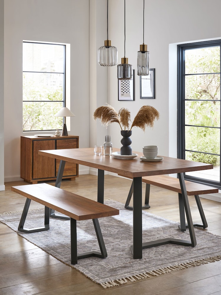 Dark Natural Colton Mango Wood 6 Seater Dining Table - Image 1 of 6