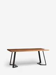 Dark Natural Colton Mango Wood 6 Seater Dining Table - Image 5 of 6