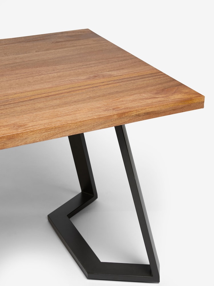 Dark Natural Colton Mango Wood 6 Seater Dining Table - Image 6 of 6