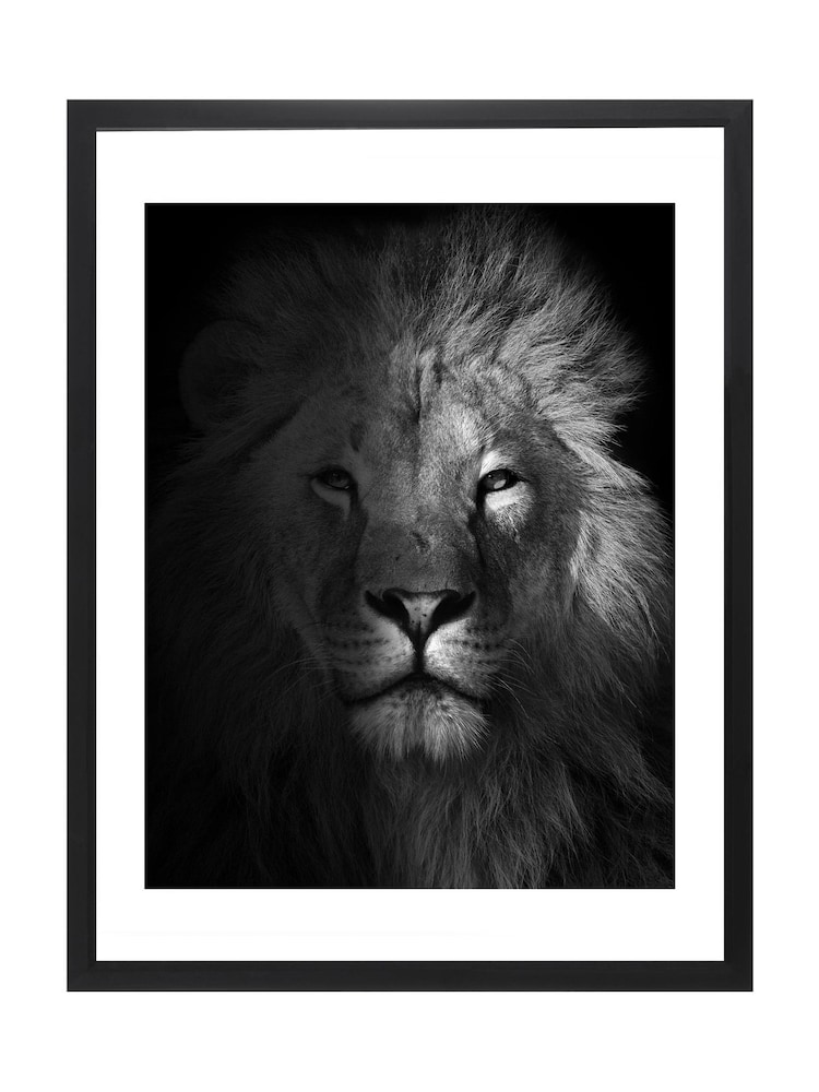 Brookpace Lascelles Black Lion Framed Wall Art - Image 2 of 3