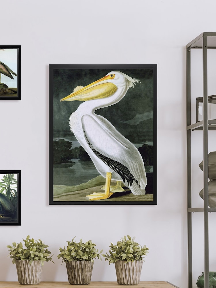 Brookpace Lascelles White Pelican Framed Wall Art - Image 1 of 3