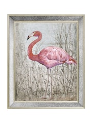 Brookpace Lascelles Pink Flamingo II Print in Antique Mirrored Frame - Image 2 of 3