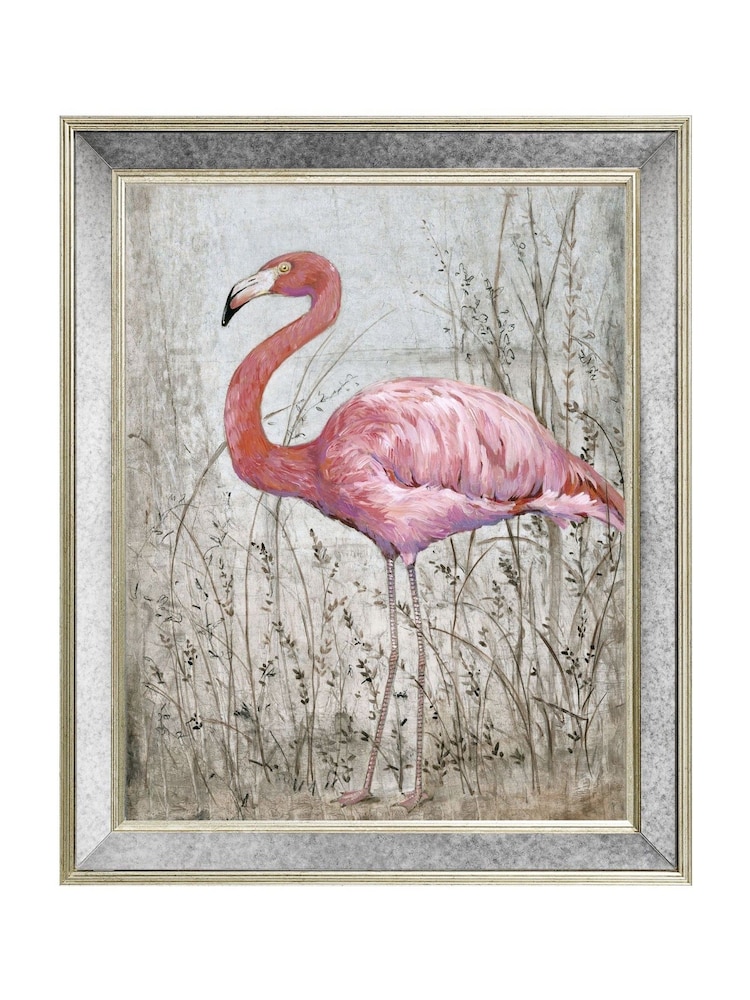 Brookpace Lascelles Pink Flamingo II Print in Antique Mirrored Frame - Image 2 of 3