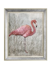 Brookpace Lascelles Pink Flamingo I Print in Antique Mirrored Frame - Image 2 of 3