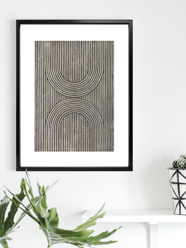 Brookpace Lascelles Black Cedar Grooves II Framed Wall Art - Image 1 of 3