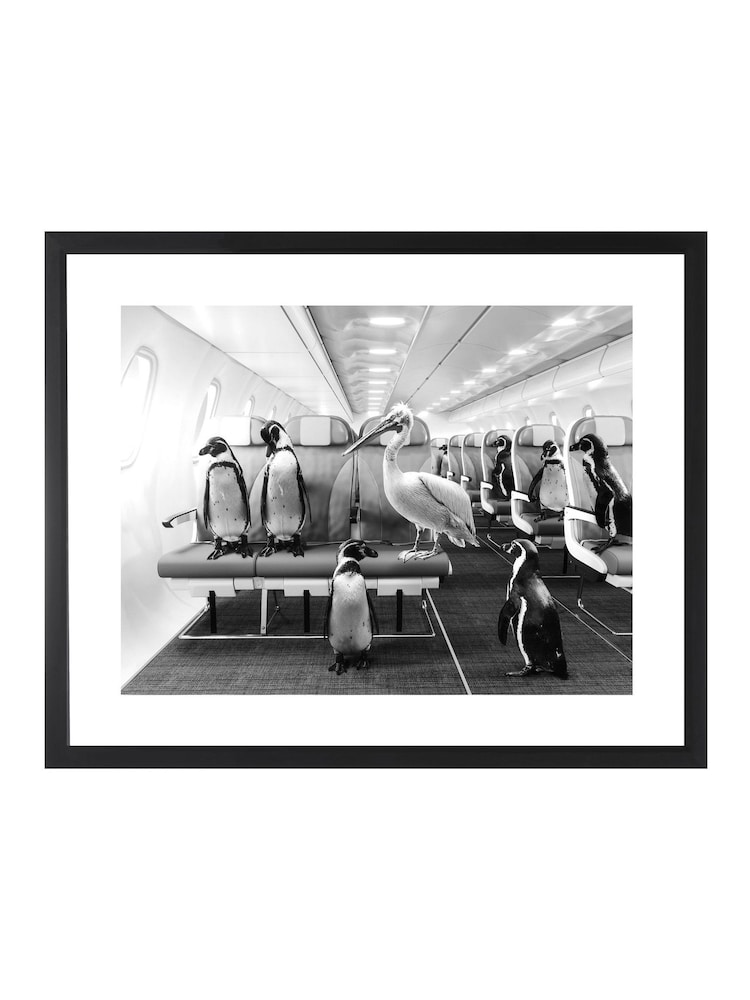Brookpace Lascelles Black Penguin Travel Framed Wall Art - Image 2 of 3