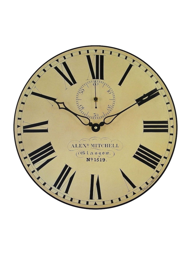 Brookpace Lascelles Black Station Wall Clock with Seconds Hand - Image 1 of 4