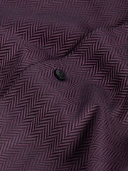 Purple Herringbone Regular Fit Single Cuff Signature Textured Trimmed Formal Shirt - Image 8 of 8