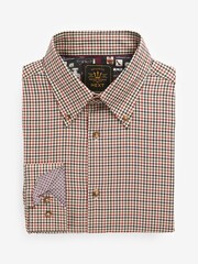 Neutral Brown Gingham Check Regular Fit Heritage Formal Shirt - Image 3 of 4