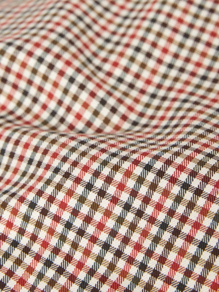 Neutral Brown Gingham Check Regular Fit Heritage Formal Shirt - Image 4 of 4