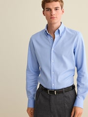 Blue Dobby Slim Fit Heritage Formal Shirt - Image 1 of 7