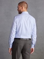 Light Blue Slim Fit Single Cuff Signature Trimmed Shirt - Image 4 of 7